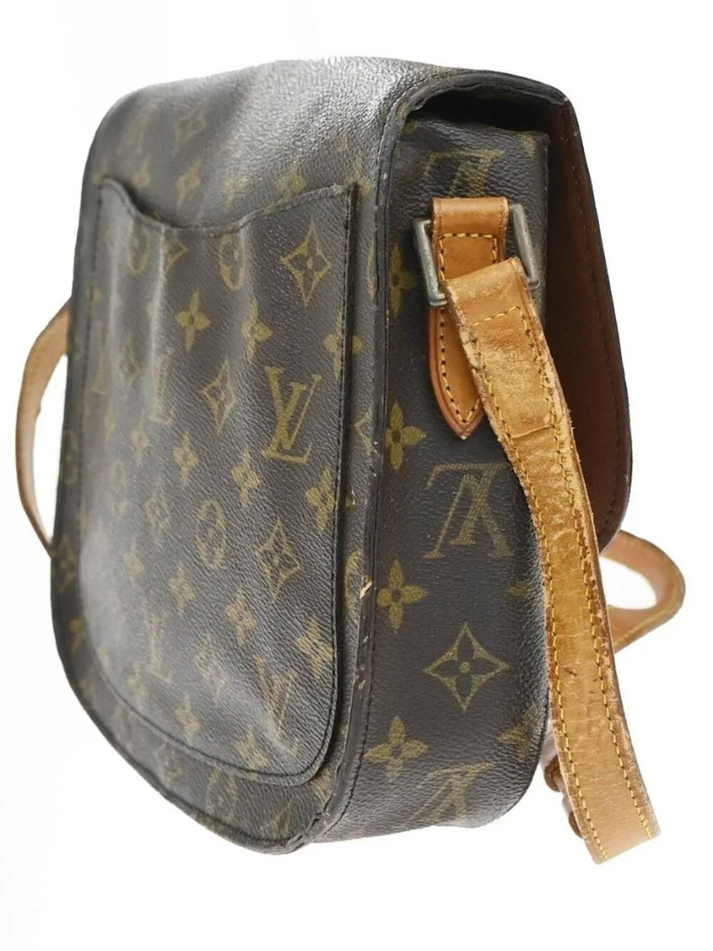 LOUIS VUITTON Saint Cloud GM Shoulder Bag Monogram Leather Brown M51242 32YH880